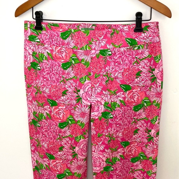 Lilly Pulitzer Pink Floral Print Palm Beach Fit Cropped Pants, Sz 4 - Picture 2 of 9